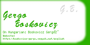 gergo boskovicz business card